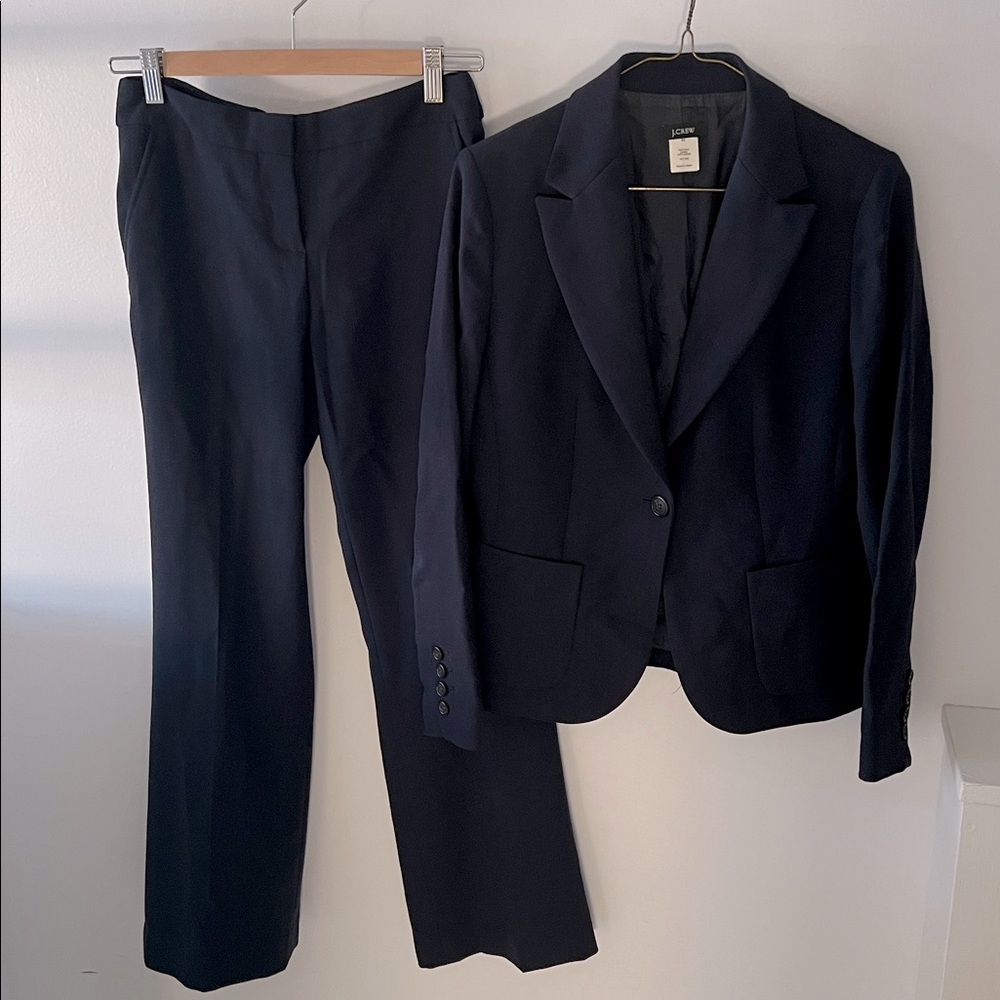 J. Crew | Womens navy blue wool suit